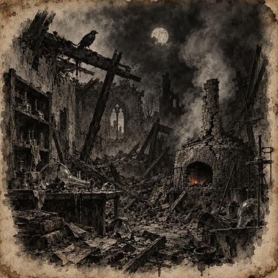 Aurelia’s drawing of her burned workshop, taped into her notebook